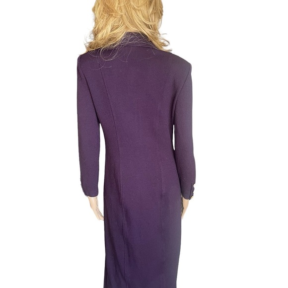 St. John collection PURPLE Dress
Gown Gold Buttons Santana Knit
Long Sleeve 4 - Picture 4 of 16